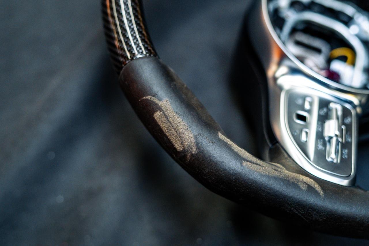 Before: worn through at the grips, worn