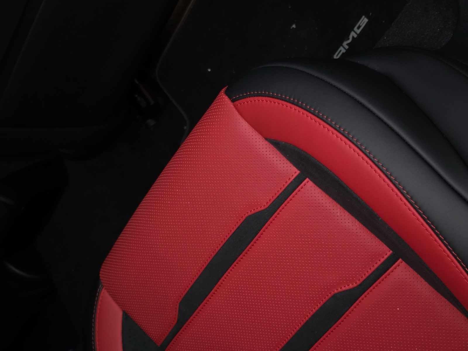 Red and black: Red seat with black inserts.