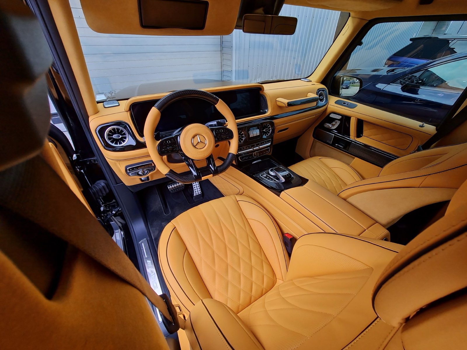 A G-Wagon cabin in yellow leather